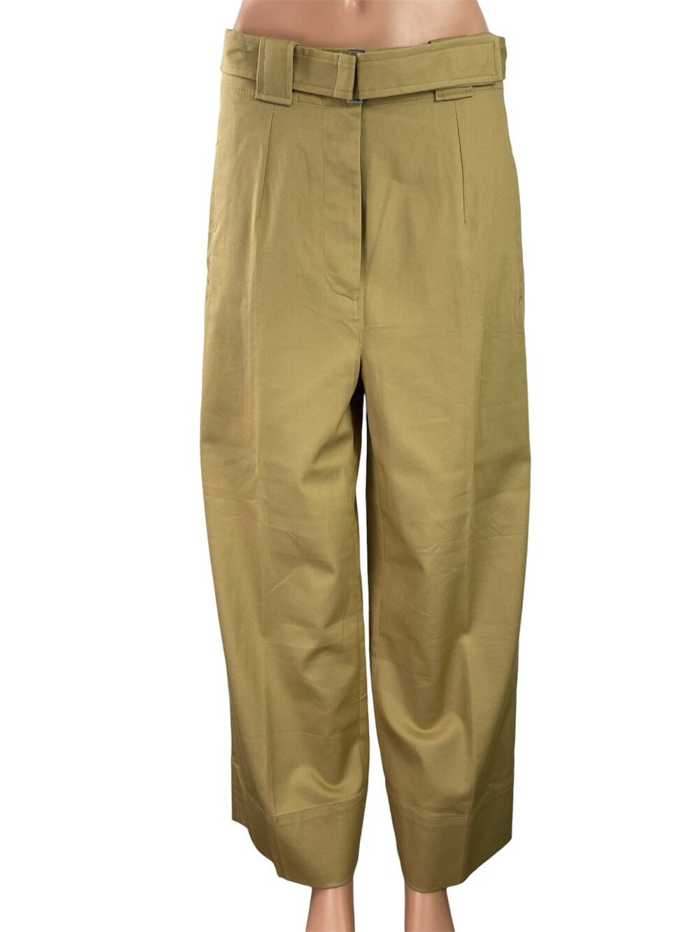 NEW Banana Republic Oceanside Tan Wide Leg Belt Cropped Trousers Pants Size 8